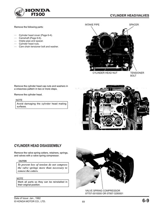 1982 to 1983 Honda FT500 Ascot Service Manual