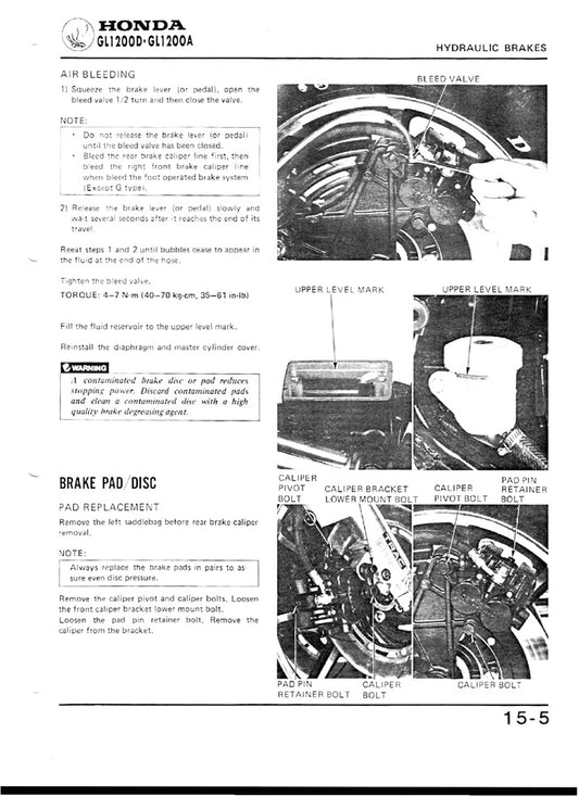 1984-1987 Honda GL1200 GL 1200 Goldwing Service Manual