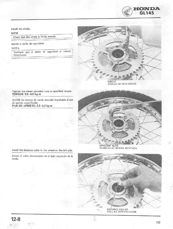 1983 to 1988 Honda GL145 GL 145 Hawk Service Manual
