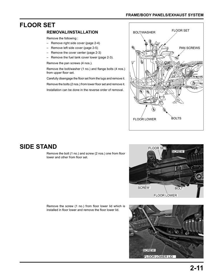 2016 on Honda NAVi 110 Service Manual