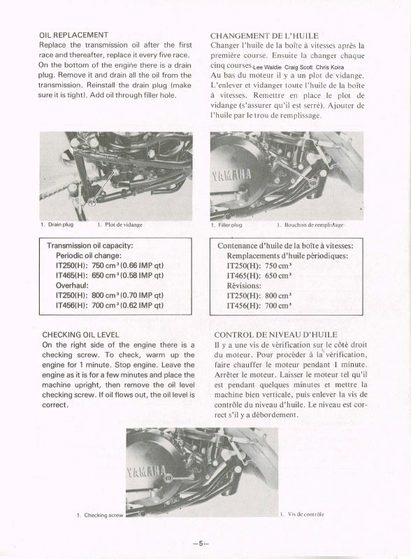 1996-2001 Yamaha YZ125 YZ 125 Manual de servicio de motocross