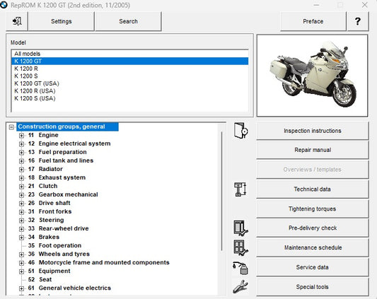 2006-2008 BMW K1200GT K1200 GT Service Manual