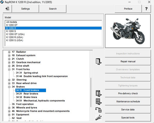 2005-2008 BMW K1200R K1200 R Service Manual