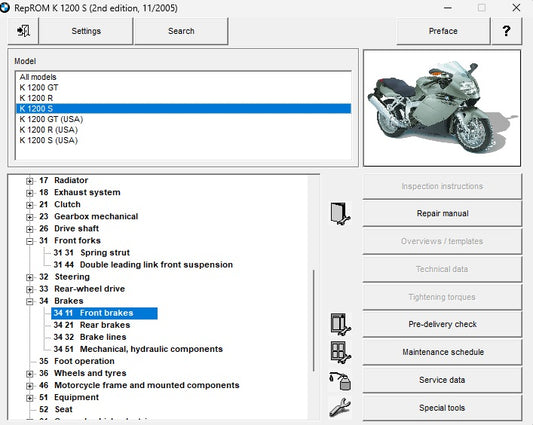 2003-2008 BMW K1200S K1200 S Service Manual
