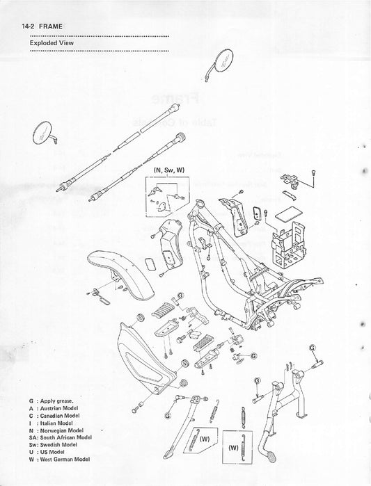 1985-1989 Kawasaki EN450 EN 450 Vulcan 454LTD Cruiser Service Manual