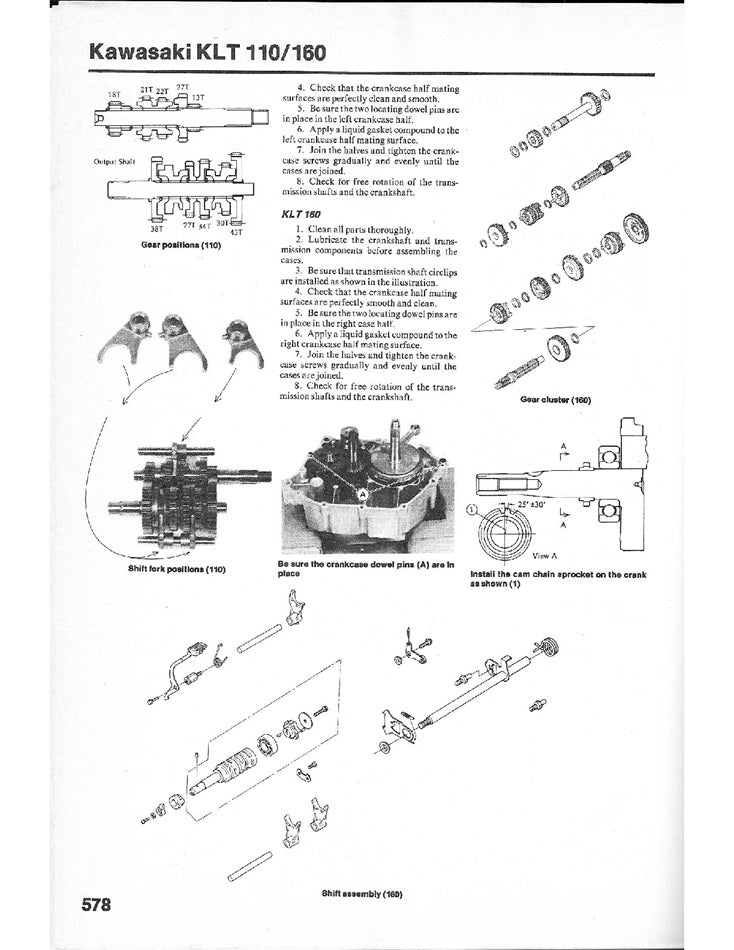 1984 Kawasaki KLT110 KLT 110 A1 Service Manual