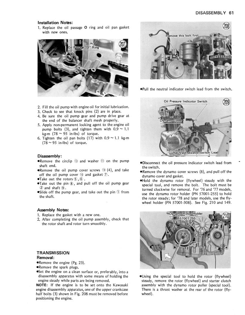 1976-1979 Kawasaki Z750 KZ750 Service Manual