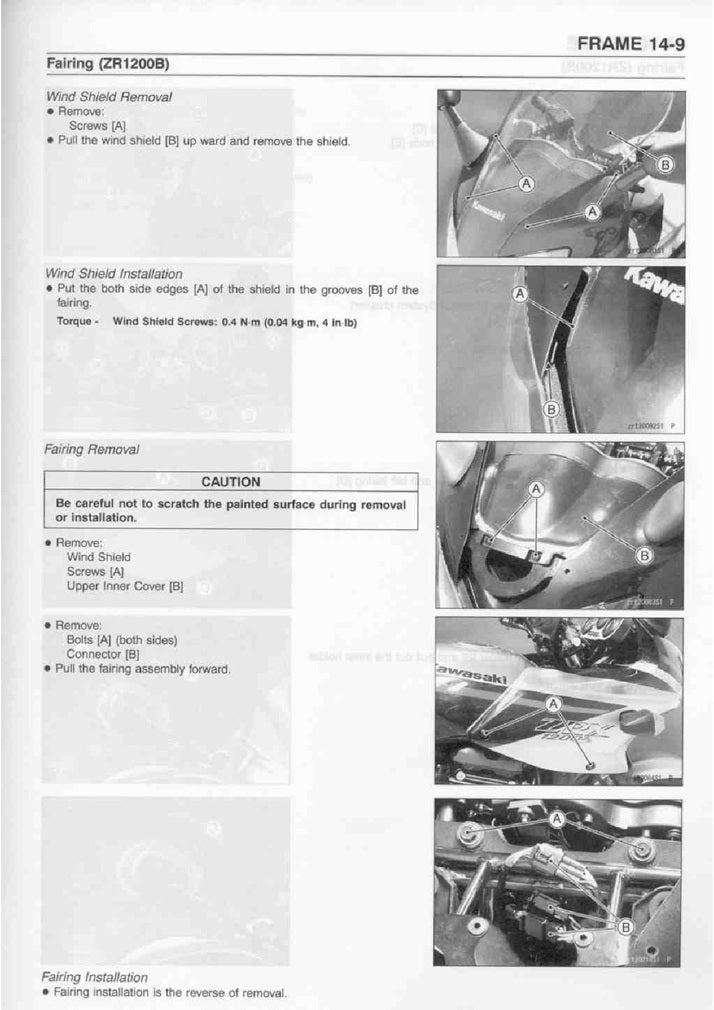 2001 Onwards Kawasaki ZRX1200R ZRX 1200 R Service Manual