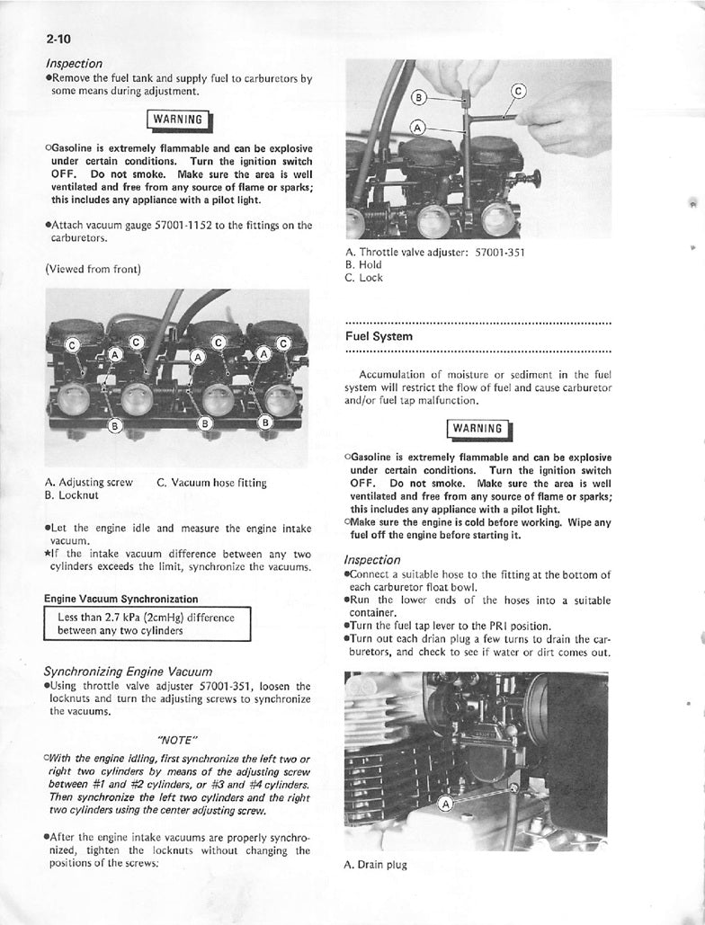 1982on Kawasaki Z550 KZ550 GT550 G1 Shaft Drive Service Manual
