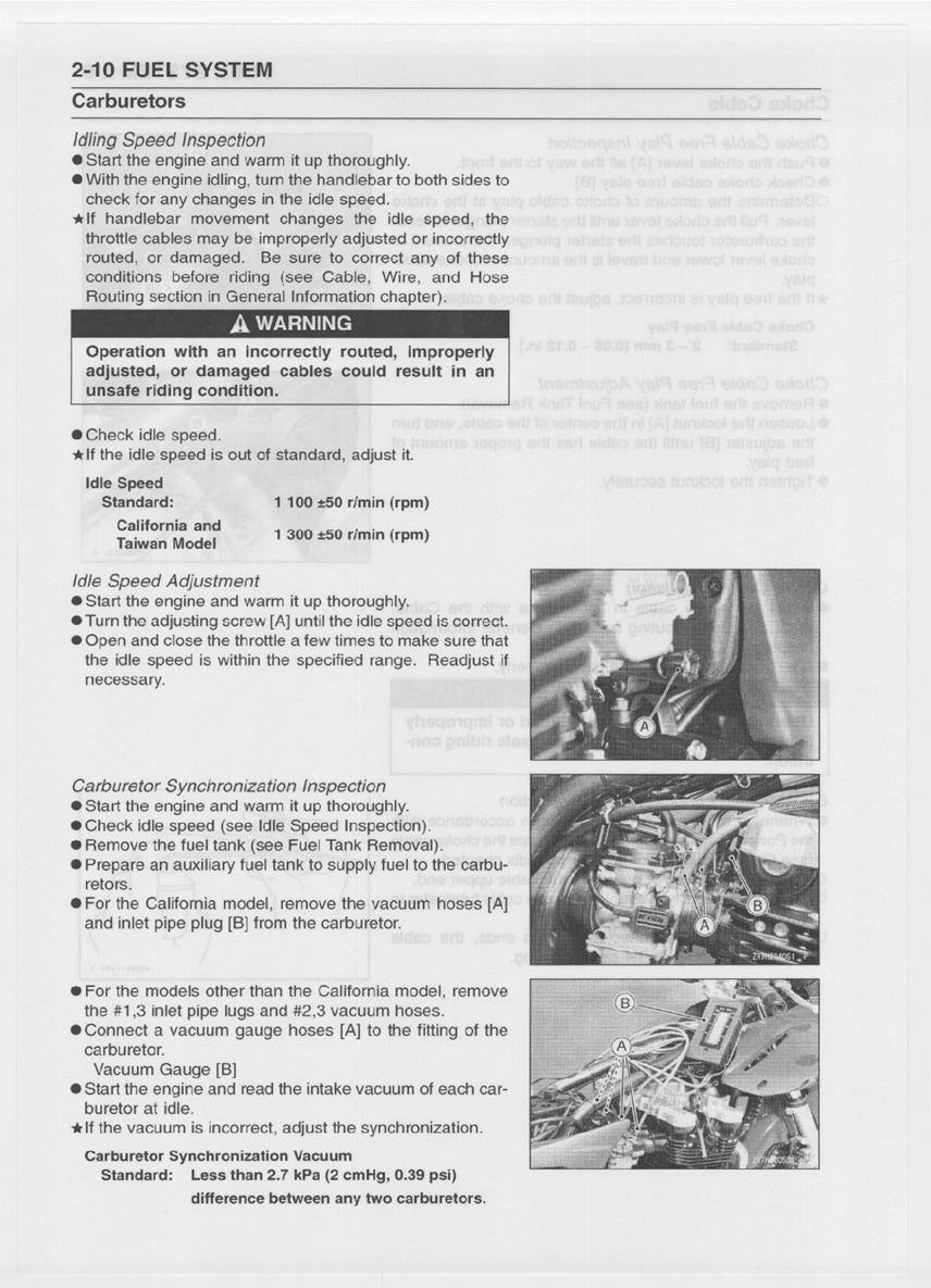 2003-2006 Kawasaki Z750S ZR750S Manual de servicio