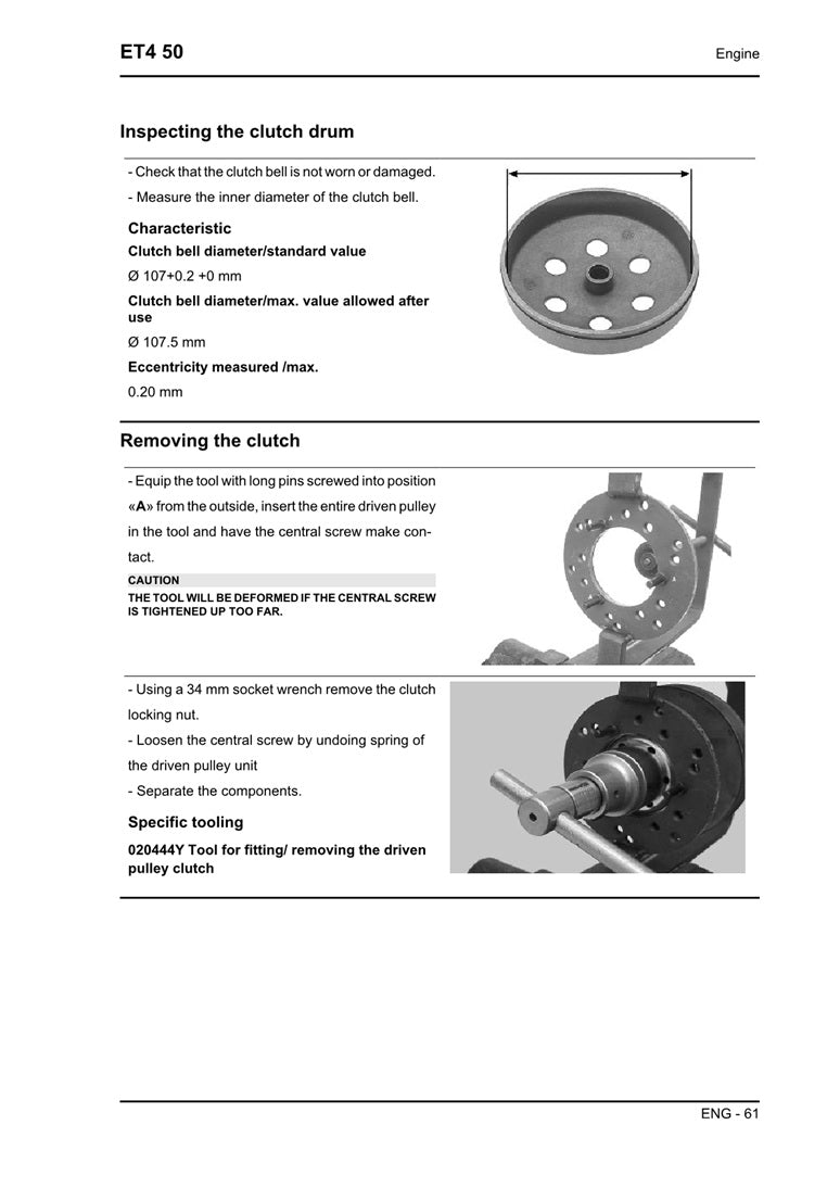 2000 on Vespa ET4 50 50cc Scooter Service Manual