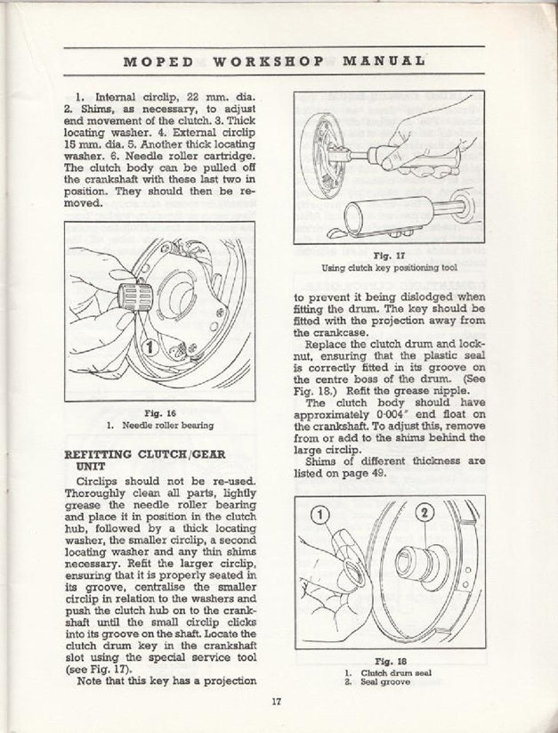 1965-1967 RM12 Super 50 Moped Scooter Service Manual