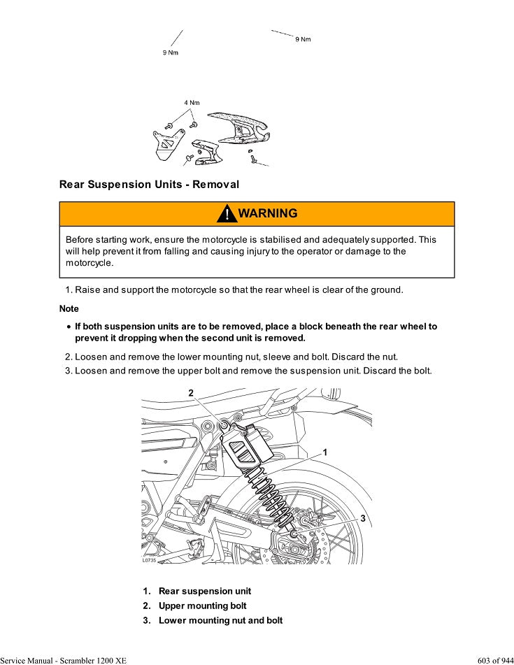 2019-2023 Triumph Scrambler 1200 XE Service Manual