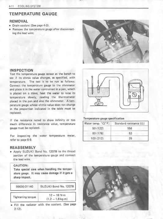 1985-1988 Suzuki RG125 Gamma Service Manual