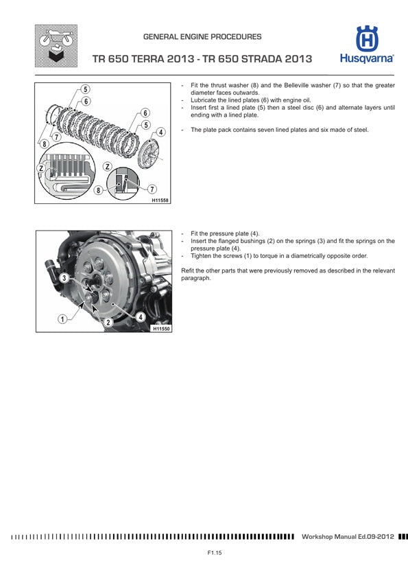 2012-2014 Husqvarna TR650 TR 650 Strada Service Manual