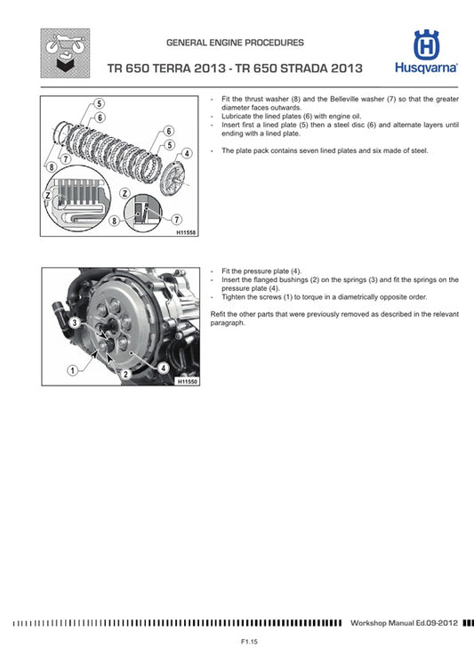 2012-2014 Husqvarna TR650 TR 650 Strada Service Manual