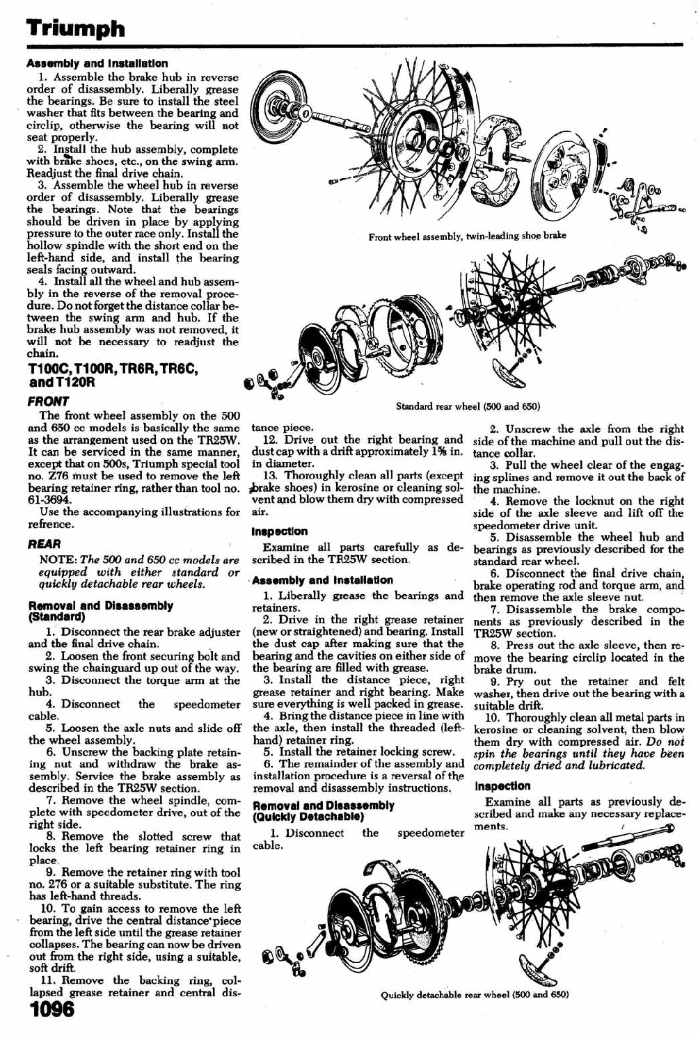 1972on Triumph Tiger TR6R TR6RV 650 Service Manual