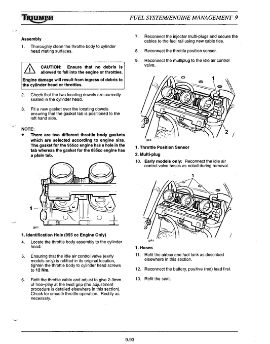 1997-2000 Triumph Daytona T595 955cc Triple Manual de servicio