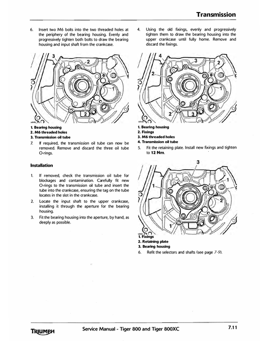 2010-2014 Triumph Tiger 800XC Manual de servicio