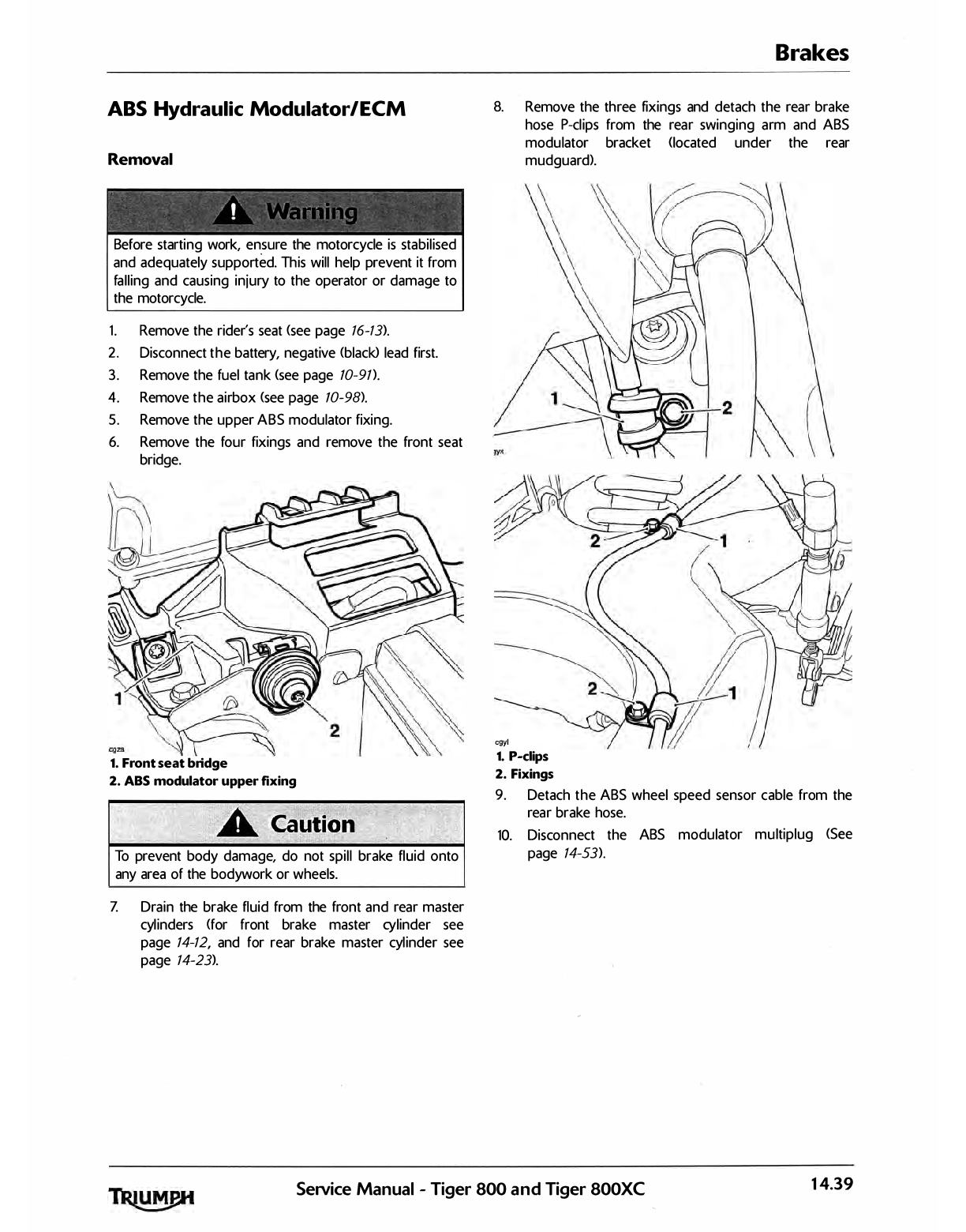 2010-2014 Triumph Tiger 800 Service Manual