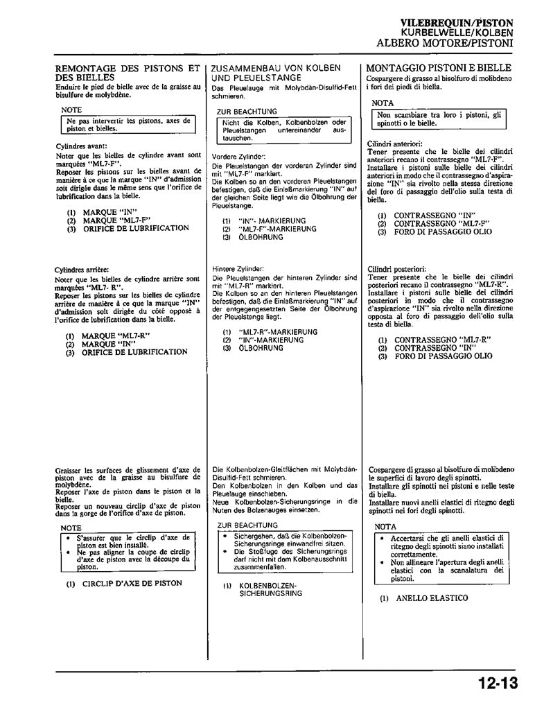 1986-1989 Honda Interceptor VFR750 VFR 750 RC24 V4 Service Manual
