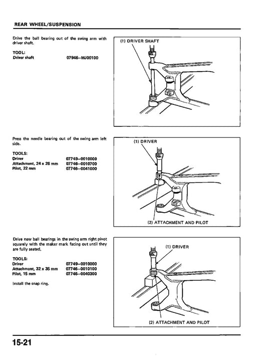 1986-1989 Honda Interceptor VFR750 VFR 750 RC24 V4 Service Manual