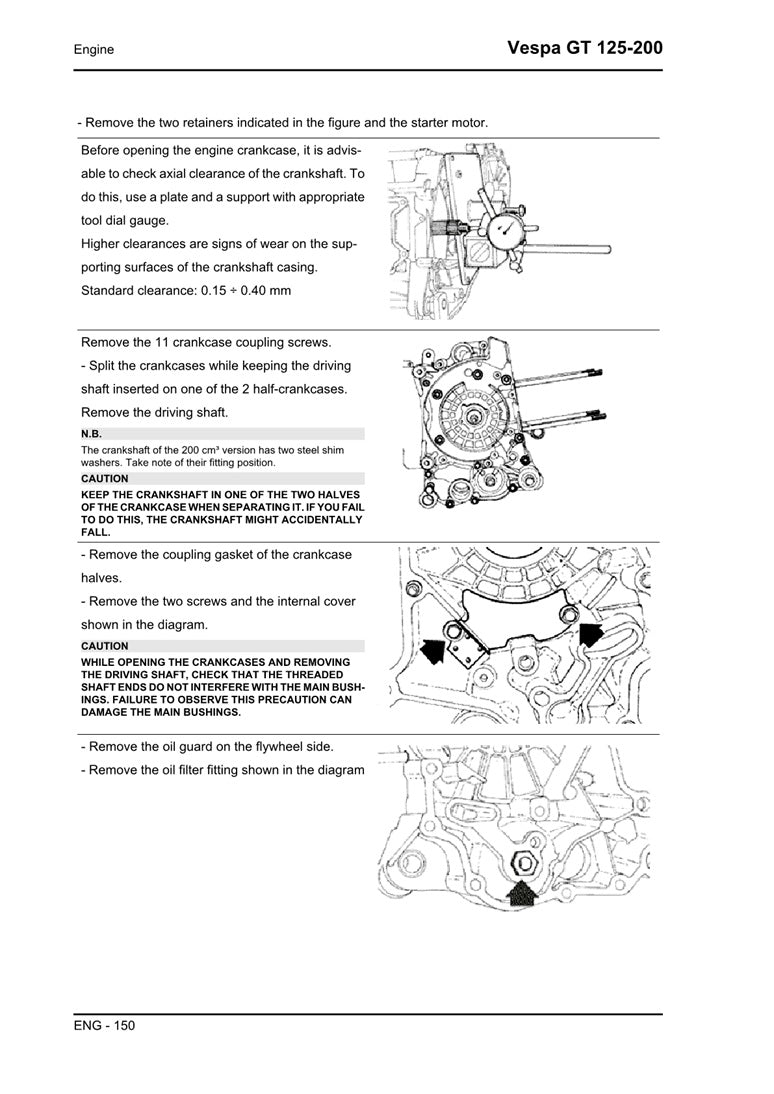 2000-2006 Vespa GT200 GT 200 Granturismo 200cc Scooter Service Manual
