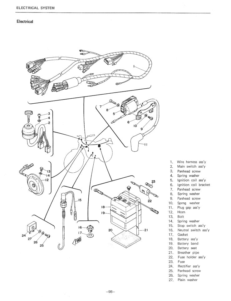 1981 Onwards Yamaha AG 100 AG100 Service Manual