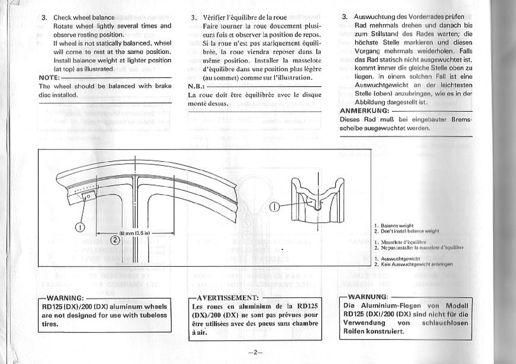1976-1980 Yamaha RD125DX RD125 DX Service Manual