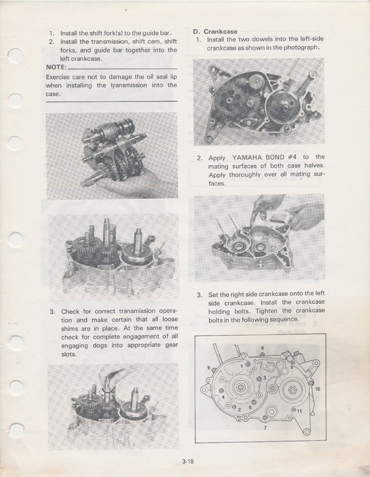 1973-1974 Yamaha TX500 TX 500 Manual de servicio