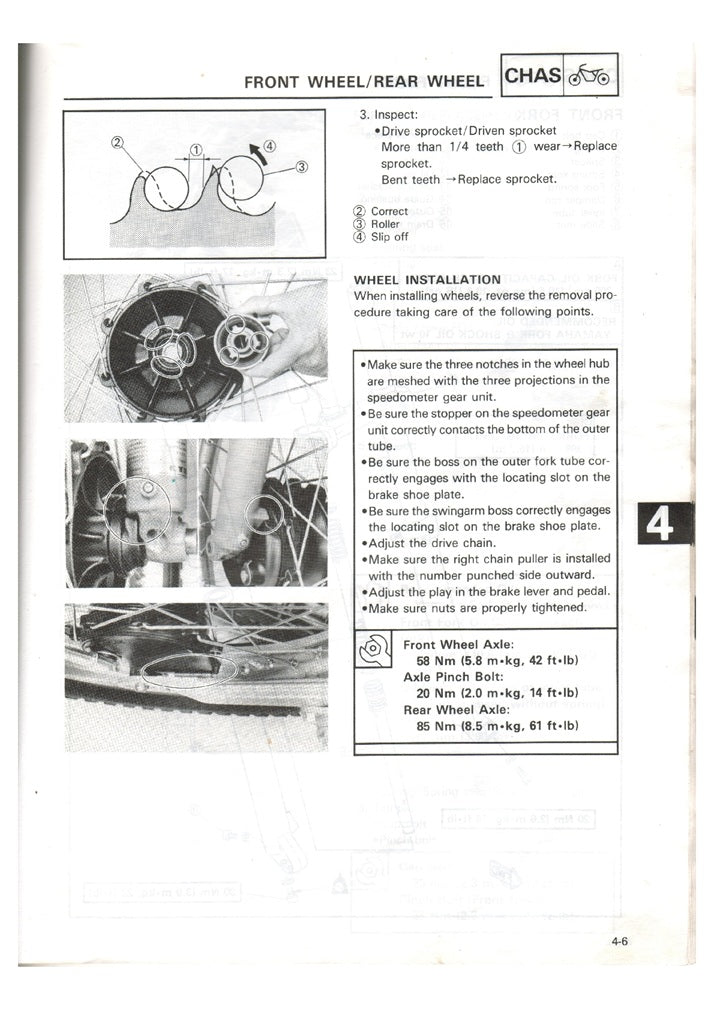 1980on Yamaha TY 250 TY250 Trial Service Manual