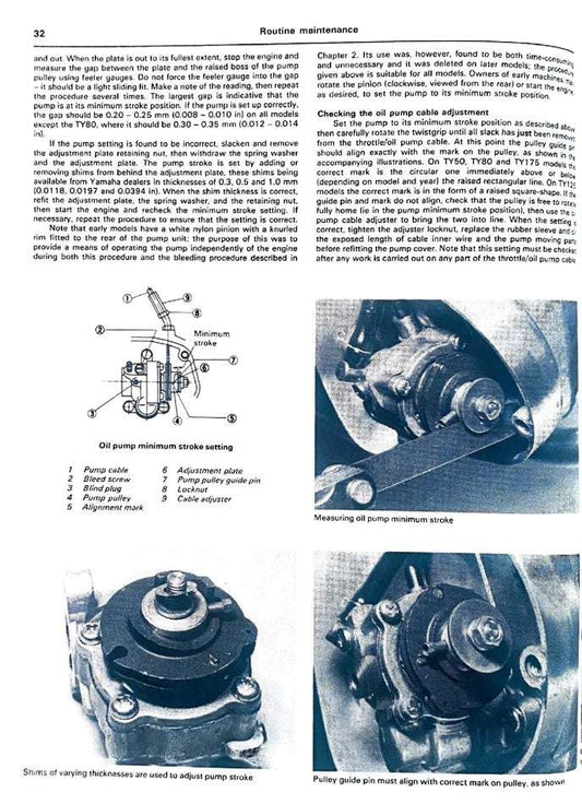 1976on Yamaha TY 50 TY50 Trial Service Manual