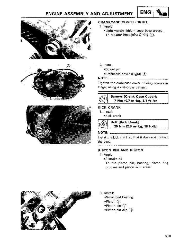 1988 to 2004 Yamaha YFM250 Bear Tracker ATV Quad Service Manual