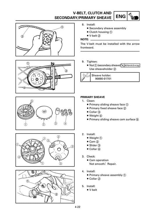 2001-2011 Yamaha YW50 Zuma 50cc Manual de servicio de scooter