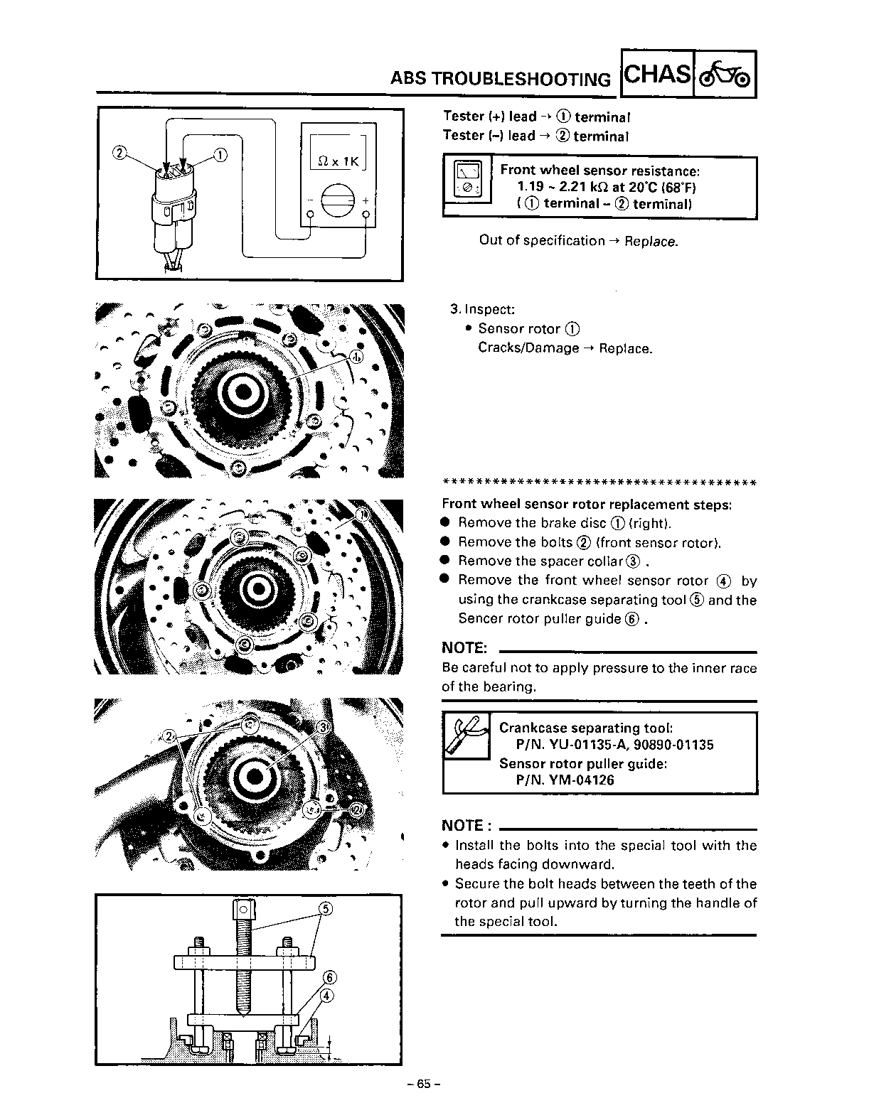 1986-1996 Yamaha FJ1200 FJ 1200 Sports Tourer Service Manual