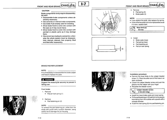 1996-2001 Yamaha SZR660 Manual de servicio único