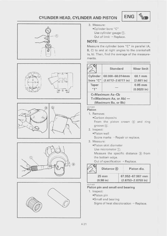 1996-1998 Yamaha YZ250 YZ 250 Manual de servicio de motocross