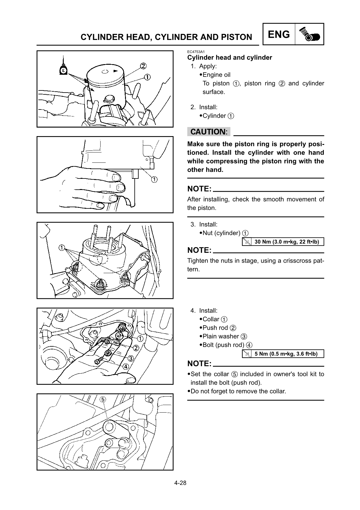 1996-2001 Yamaha YZ125 YZ 125 Manual de servicio de motocross