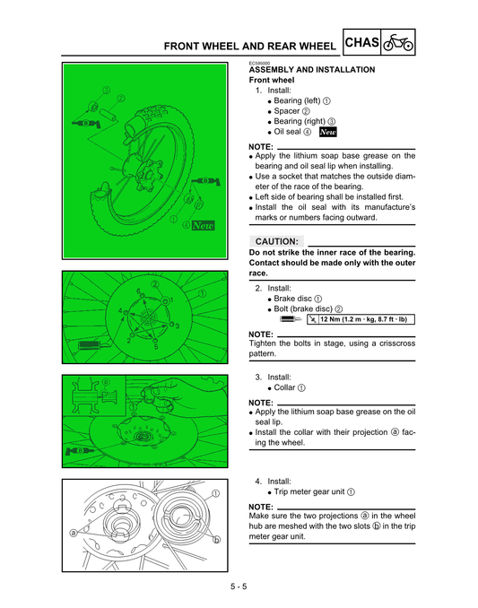 2001-2002 Yamaha WR250F Enduro Service Manual