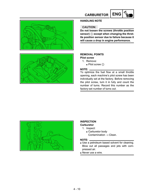 2001-2002 Yamaha YZ250F Motocross Service Manual