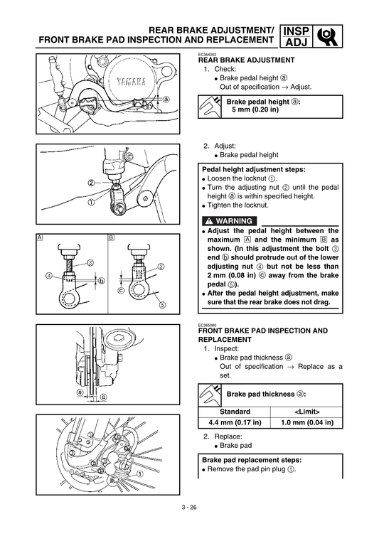 Manual de servicio de motocross Yamaha YZ426F 2000-2002