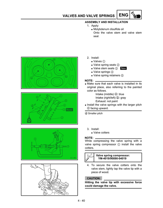 2003-2005 Yamaha WR450F Enduro Service Manual
