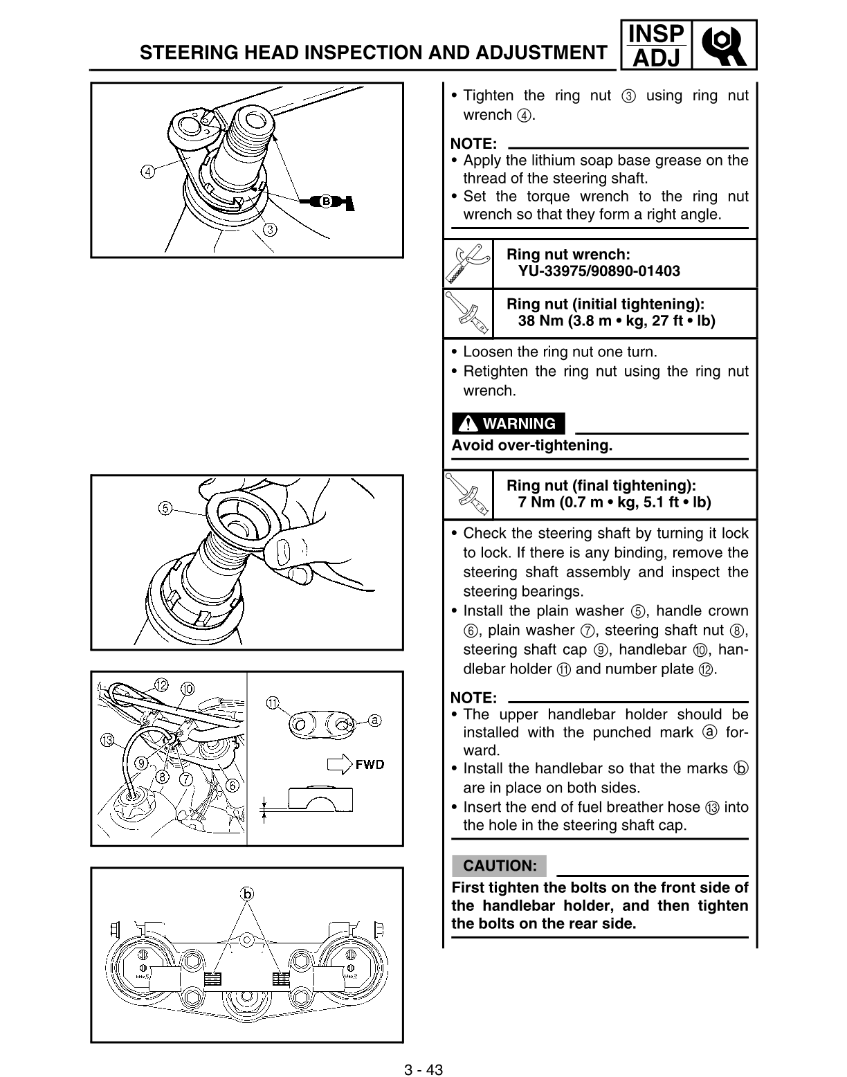2003-2005 Yamaha YZ450F Motocross Service Manual
