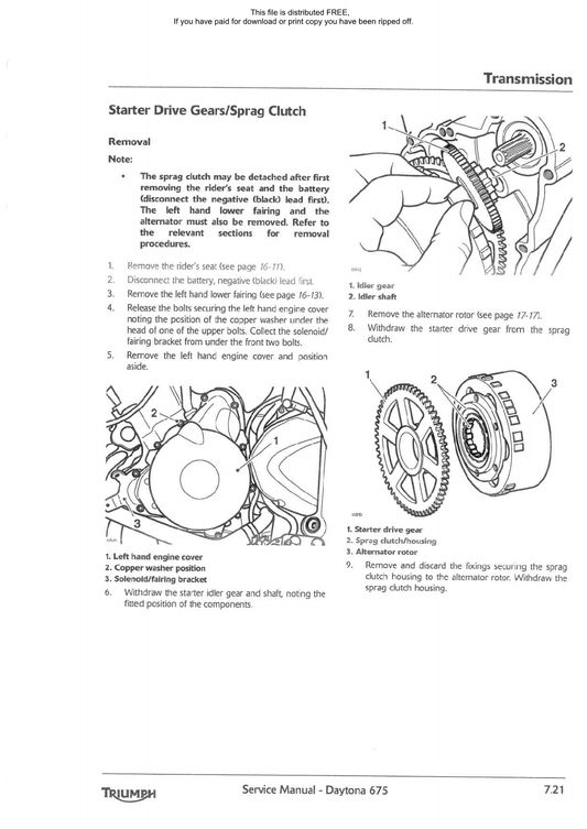 2006-2008 Triumph Daytona 675 Triple Service Manual