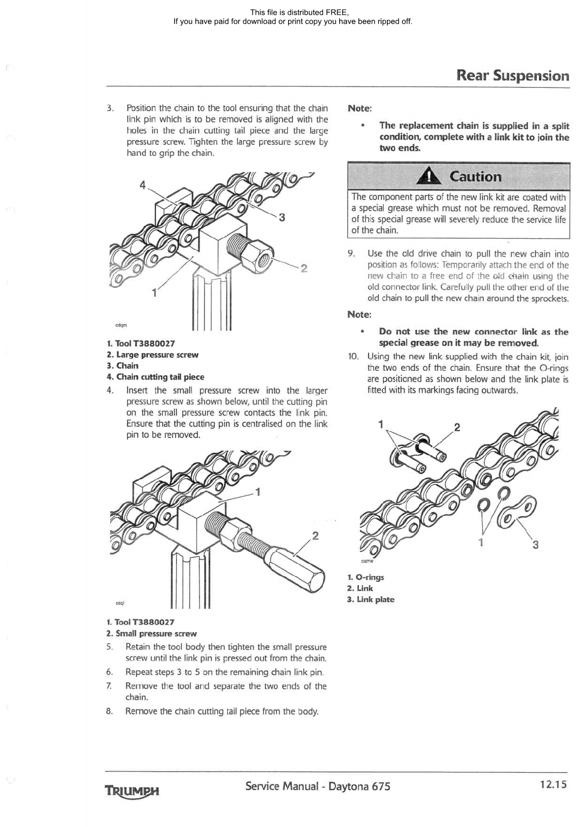 2006-2008 Triumph Daytona 675 Triple Service Manual