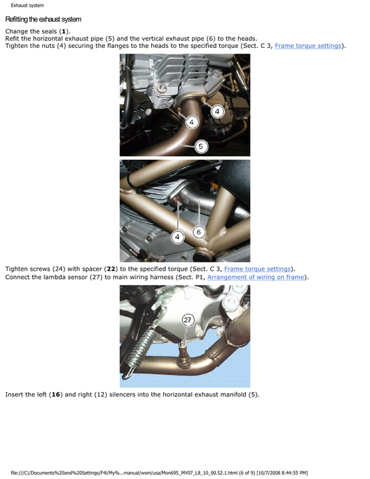 2006-2008 Ducati Monster 695 Twin Manual