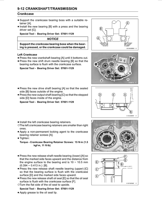 2013-2016 Kawasaki KX250F KXF250 Service Manual