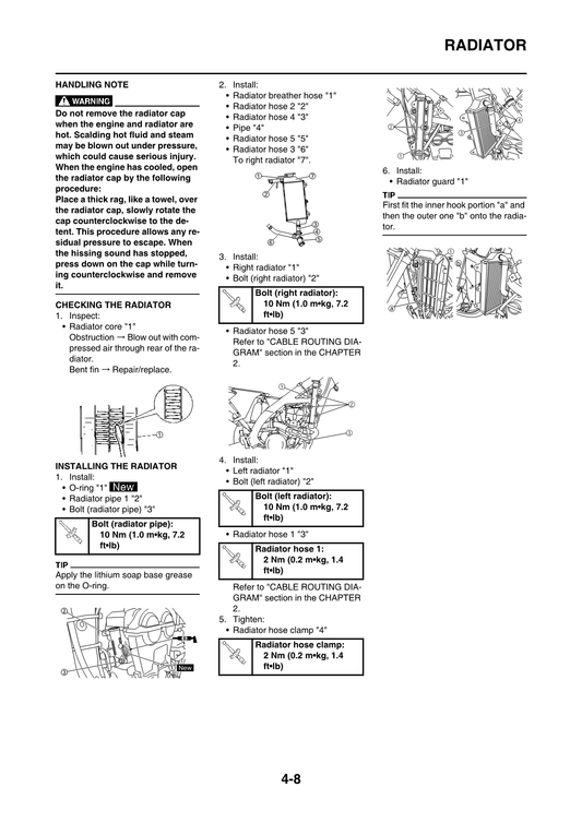 2010-2013 Yamaha YZ250F Motocross Service Manual