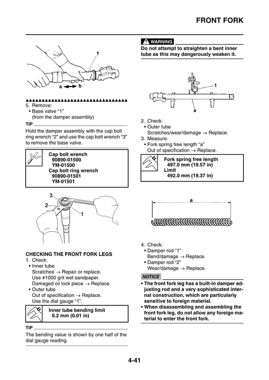 2014-2017 Yamaha YZ450F Motocross Service Manual
