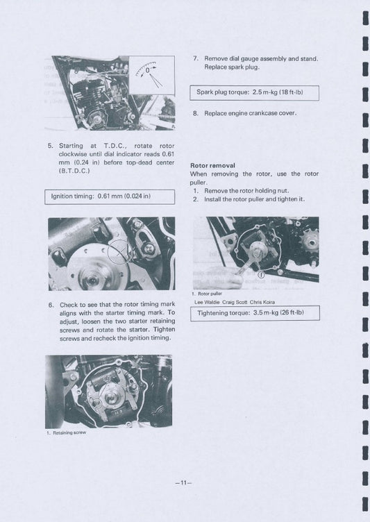 1981 Yamaha YZ250 YZ250H YZ 250 Motocross Service Manual